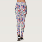 Leggings Aquarelle Pastel Rouge Et Violet Florale (Dos)