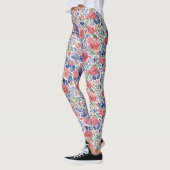 Leggings Aquarelle Pastel Rouge Et Violet Florale (Gauche)
