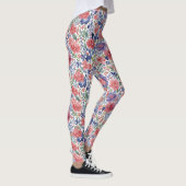Leggings Aquarelle Pastel Rouge Et Violet Florale (Droite)
