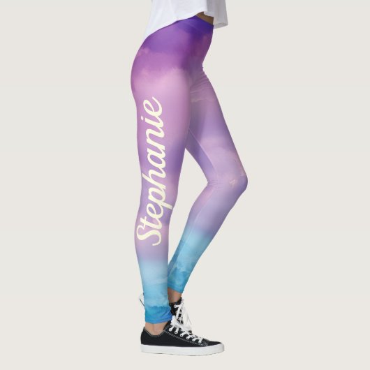 Leggings Aquarelle personnalisée fabriquée avec nom (Droite)