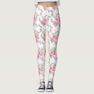 Leggings Aquarelle Pink Floral Leger