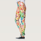 Leggings Aquarelle Plumeria Hawaii (Gauche)