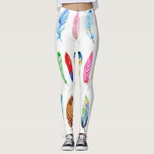 Leggings Aquarelle Plumes : Belle Collection Vintage.