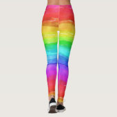 Leggings Aquarelle Rainbow Stripes Design (Dos)