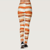 Leggings Aquarelle rayée dans les tons café et orange (Dos)