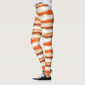 Leggings Aquarelle rayée dans les tons café et orange (Gauche)