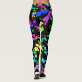 Leggings Aquarelle, résumé, éclaboussure de peinture, néon (Dos)