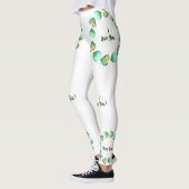 Leggings Aquarelle romantique Cute Vert Saint Valentin (Gauche)