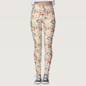 Leggings Aquarelle romantique Peony Floral (Devant)