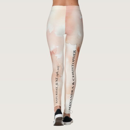 Leggings Aquarelle rose dorée (Dos)