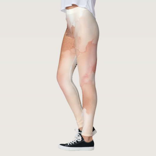 Leggings Aquarelle rose dorée (Gauche)