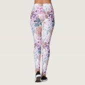 Leggings Aquarelle rose et hydrangée. (Dos)