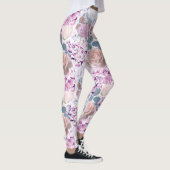 Leggings Aquarelle rose et hydrangée. (Droite)