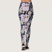 Leggings Aquarelle rose et menthe vert Roses Floral Boho (Dos)