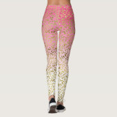 Leggings Aquarelle rose léopard d'or (Dos)