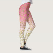 Leggings Aquarelle rose léopard d'or (Droite)