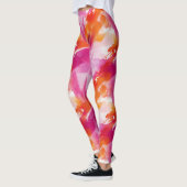 Leggings Aquarelle rose orange Abstrait (Gauche)