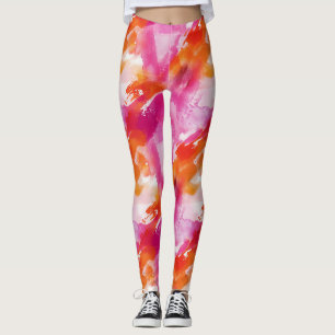 Leggings Aquarelle rose orange Abstrait