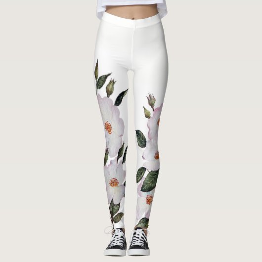 Leggings Aquarelle rose pâle Roses Ballerina (Devant)