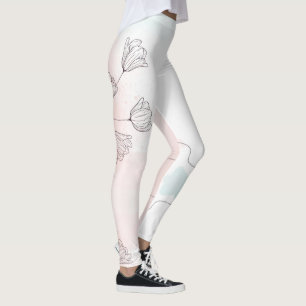 Leggings Aquarelle rose romantique Floral