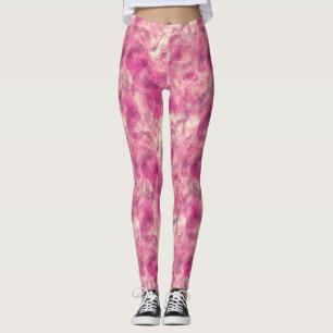 Leggings Aquarelle rose Rose or Marquage