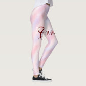 Leggings Aquarelle rose rouge marron abstrait ajouter namep (Droite)