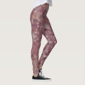 Leggings Aquarelle rouge Brown gris de luxe Art Abstrait (Droite)