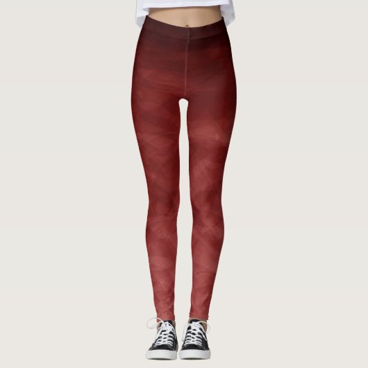 Leggings aquarelle rouge foncé (Devant)