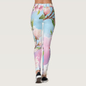 Leggings Aquarelle Rouge Motif japonais (Dos)