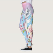 Leggings Aquarelle Rouge Motif japonais (Gauche)