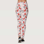 Leggings Aquarelle rouge noir Rose Motif Valentine Love (Dos)