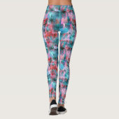Leggings Aquarelle rouge or Rose turquoise (Dos)