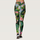 Leggings Aquarelle rouge rose rose mandala zen botanique (Dos)