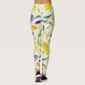 Leggings Aquarelle rustique Jardin Floral Botanique (Dos)