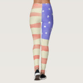 Leggings Aquarelle rustique USA drapeau américain (Dos)