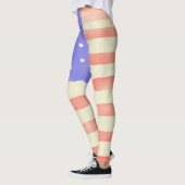 Leggings Aquarelle rustique USA drapeau américain (Gauche)