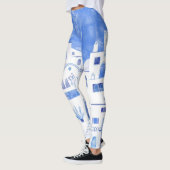 Leggings Aquarelle Santorin Grèce (Gauche)