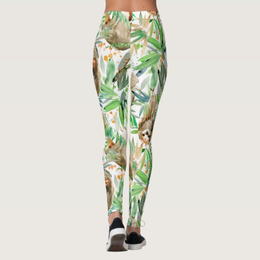 Leggings Aquarelle Sloth Jungle (Dos)