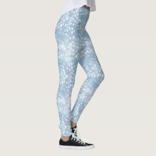 Leggings Aquarelle Snowdrops Dusty Blue/Copper ID726