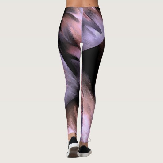Leggings Aquarelle Splatter Abstrait Pinceau Strokes Canvas (Dos)