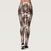 Leggings Aquarelle Steampunk Père Noël Gothic Festive Skuls (Dos)