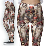 Leggings Aquarelle Steampunk Père Noël Gothic Festive Skuls<br><div class="desc">Embrassez les gothmes avec ces Leggings gothiques de Père Noël Watercolor Steampunk. Les crânes de père Noël portent des chapeaux rouges steampunk, exsumant le style authentique de Père Noël avec de longues barbes blanches. Faites preuve de style ou présentez votre amour pour le steampunk et les vibrations gothiques à la...</div>