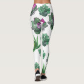 Leggings Aquarelle Succulente Conception Motif transparente (Dos)