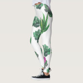 Leggings Aquarelle Succulente Conception Motif transparente (Gauche)