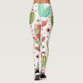 Leggings Aquarelle succulents, cactus sans couture motif. (Dos)