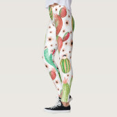 Leggings Aquarelle succulents, cactus sans couture motif. (Gauche)