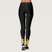 Leggings Aquarelle Tournesol Vibrant Jaune main peint (Dos)
