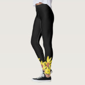 Leggings Aquarelle Tournesol Vibrant Jaune main peint (Gauche)