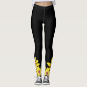 Leggings Aquarelle Tournesol Vibrant Jaune main peint (Devant)