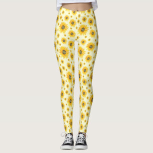 Leggings Aquarelle Tournesols motifs floraux